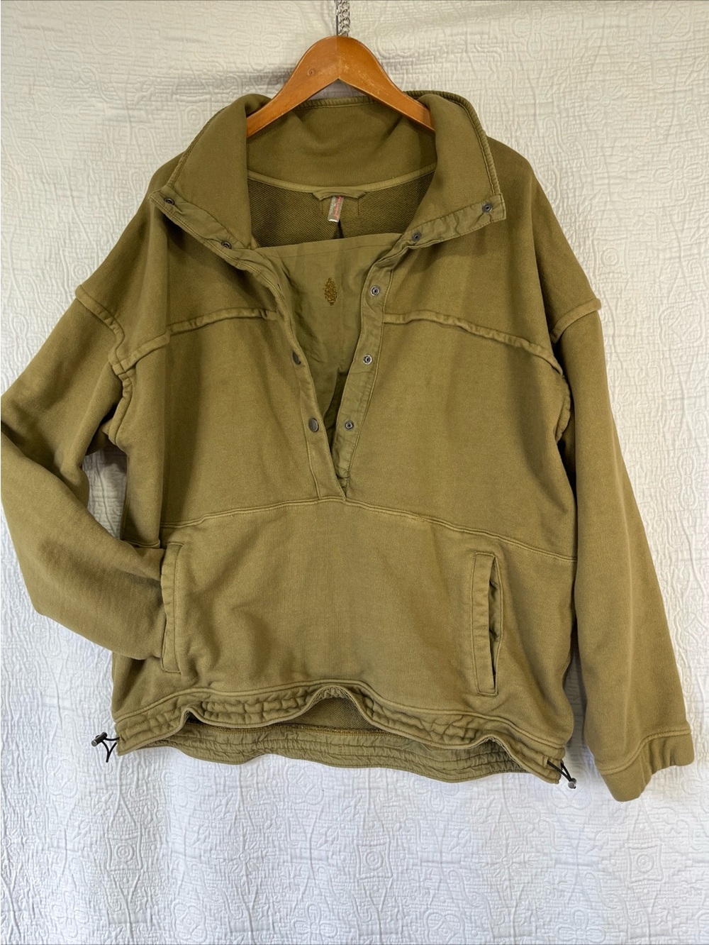 Free People Movement Sweatshirt in Tobacco Stash It Sweat Pullover Relaxed Med - Picture 15 of 16